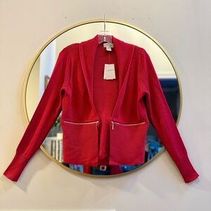 Women's Red Open Cardigan Sweater